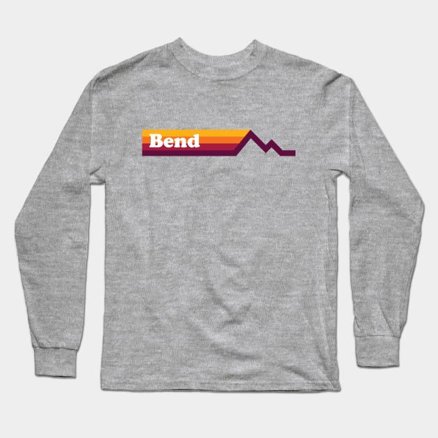 Bend Oregon Retro Design Long Sleeve T-Shirt by PodDesignShop